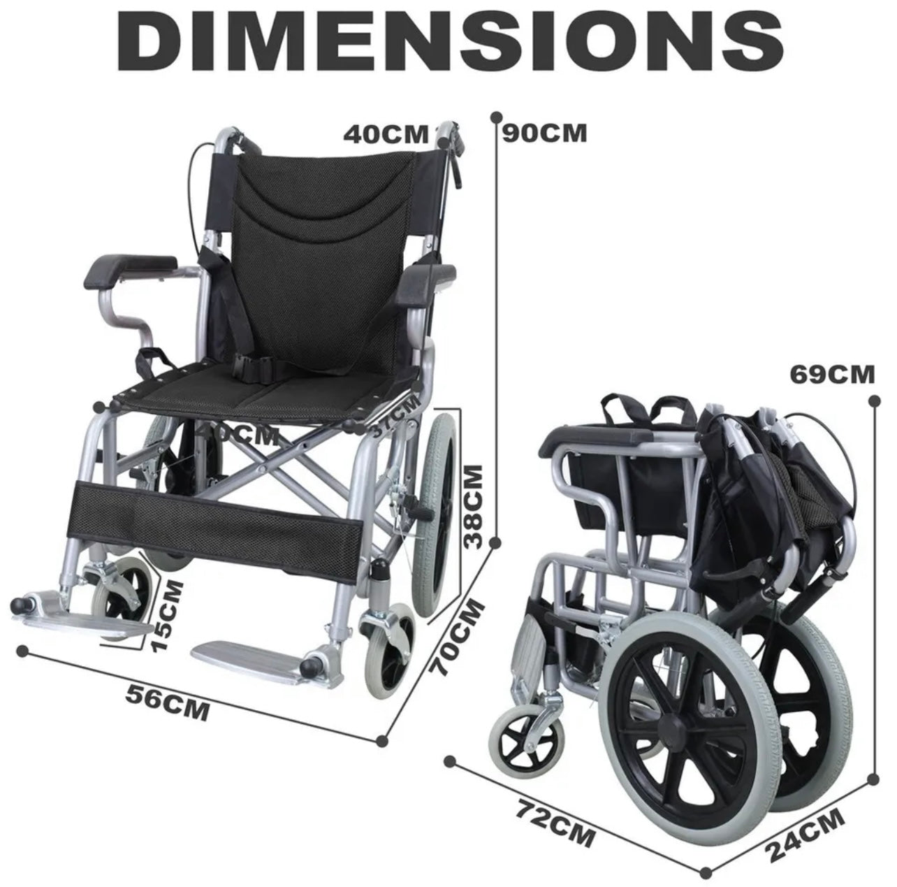 Light Portable Folding Push Wheelchair