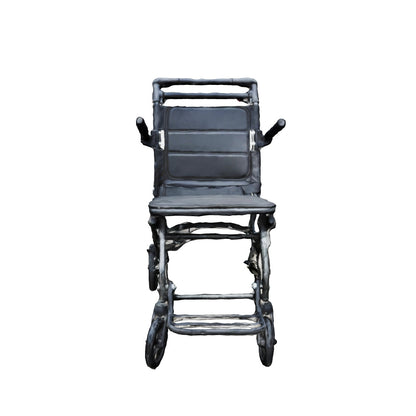 UltraLite: Lightweight Foldable Aluminium Portable Wheelchair  Black with Handbrakes