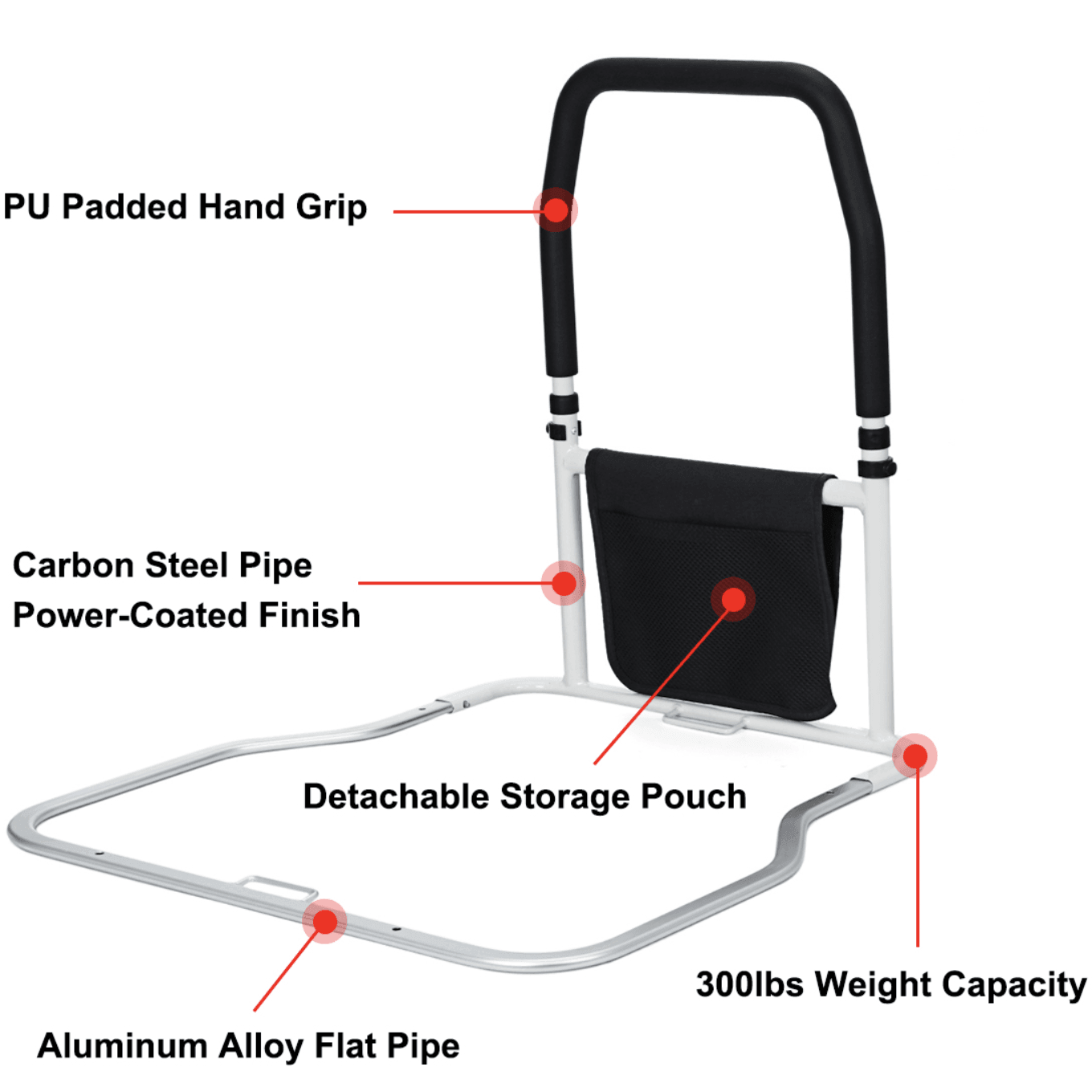 Safety Bed Rail Rack Support Bedside Elderly Mobility Aid Fall Prevention Bar - Pain Free Me