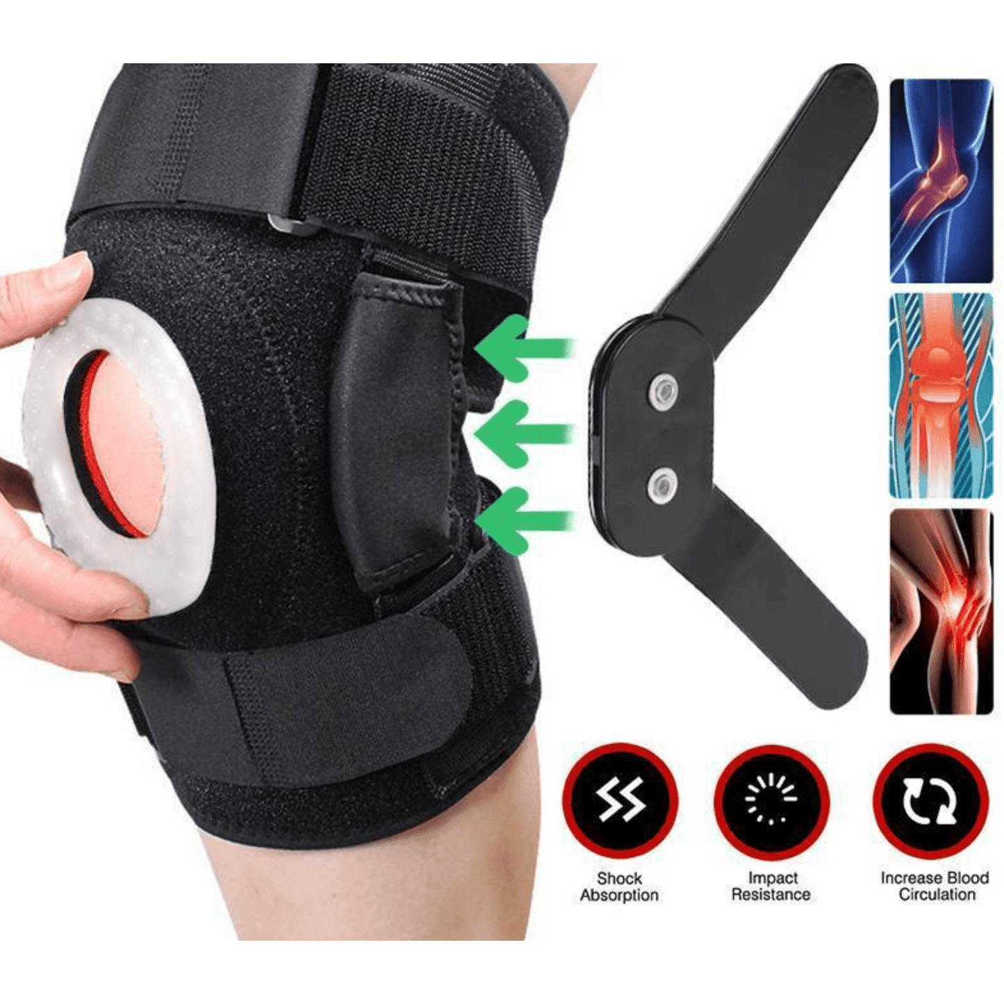 Double Hinged Full Knee Support Patella Brace - Pain Free Me