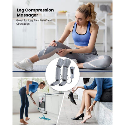 Air Pressure Leg Massager for Circulation and Relaxation, Calf Feet Thigh Massage, Sequential Wraps - Pain Free Me