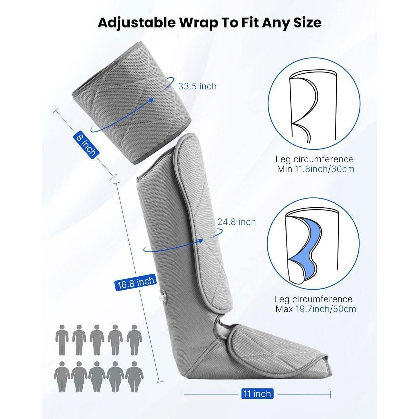 Air Pressure Leg Massager for Circulation and Relaxation, Calf Feet Thigh Massage, Sequential Wraps - Pain Free Me