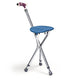 Portable folding walking stick with seat and torch